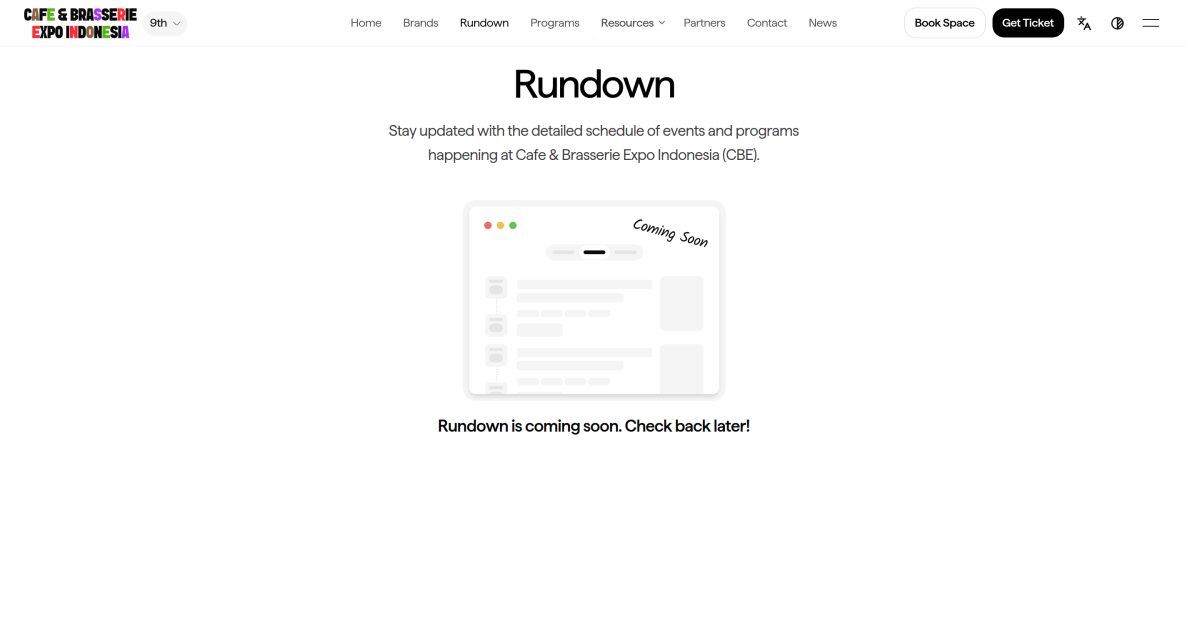 Rundown · Cokelat Expo Indonesia