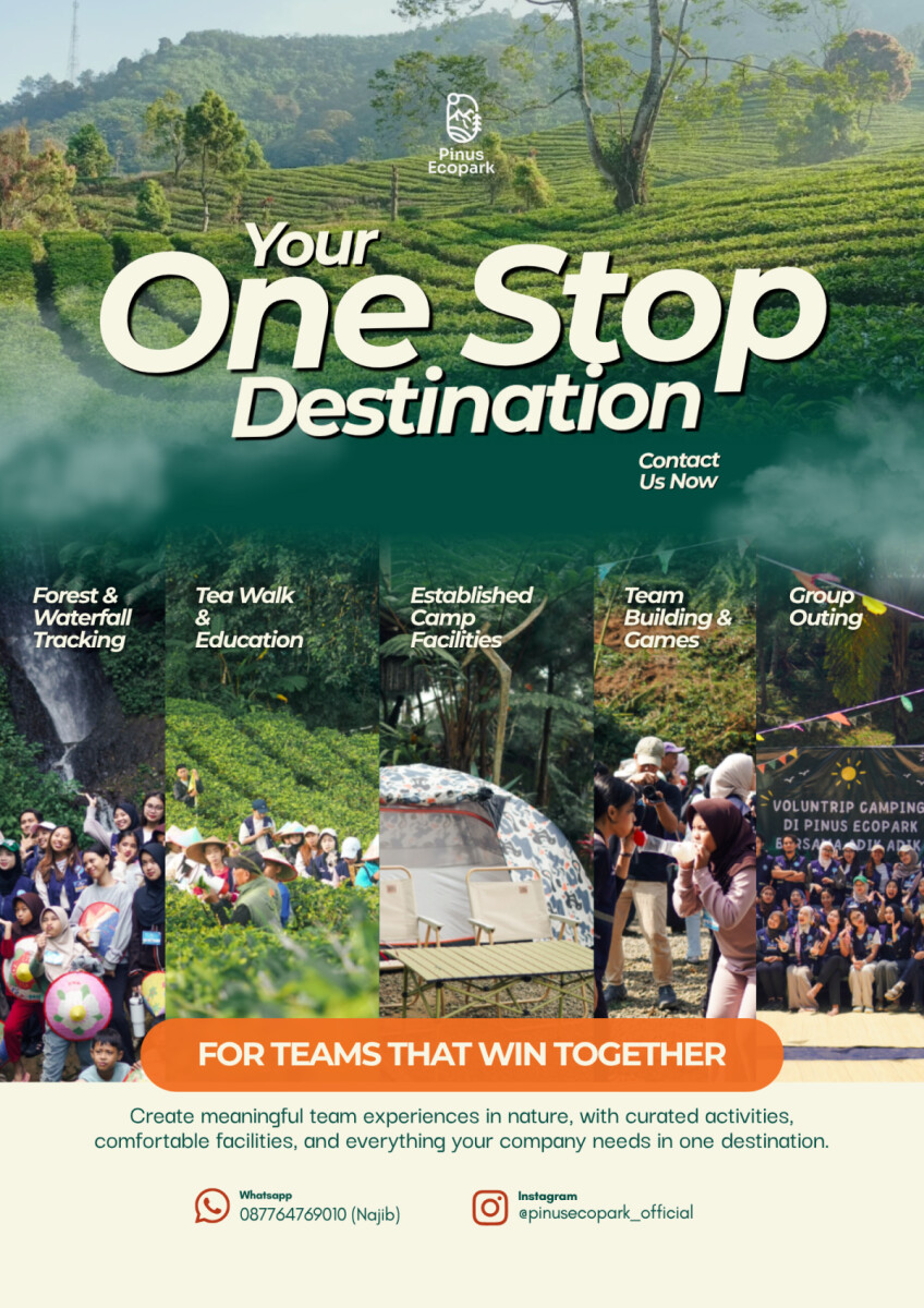Blue and White Modern Travel Flyer - Pinus Ecopark